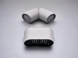 Lexon Ray Clock Lcd Alarm Clock With Temperature / Humidity Display - Alu Polish V398-LD-LR155RA3