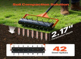 Rolling Lawn Aerator, 410mm Manual Push Aerator Roller with 42 Spikes & 60 in Long Handle, Fillable V952-STJCPQQGTS15QOZLO001V0