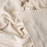 J Elliot Home Leslie Chenille Throw 130 x 160 cm Ivory V442-IDC-THROW-LESLIECHENILLE-IVORY-RE