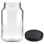 10x 1L Flint Glass Jars + Twist Finish Lids - Round Food Storage Preserving V238-SUPDZ-39258989297744