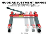 T-Rex 2360kg Set of 4 Vehicle Positioning Jacks, Mechanical Ratcheting Foot Pedal Wheel Dolly For V219-VHWVPRTR3R4A