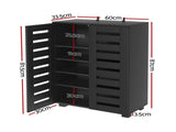 Artiss Shoe Rack Storage Cabinet 20 Pairs 5-tier Black Alster FUR-W-SHOE-LVD02-BK