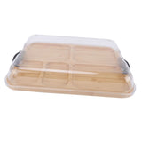 Charcuterie Board with Clear Lid 5 Sections Wooden Cheese Board for Serving Picnics V1294-YM0901-3118250105811