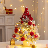 mini desktop Christmas tree, flocked pink Christmas tree, Christmas tree set, Christmas decorations, V1106-128-93331-CHR-2