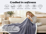 Giselle 203x230cm Throw Blanket Double-Sided Fleece Lightweight For Sofa Couch Bed TBLANKET-DUAL-230-BU