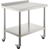 VEVOR Stainless Steel Prep Table, 30 x 24 x 35 Inch, 440lbs Load Capacity Heavy Duty Metal Worktable V952-BXGYDGZ302435N0U7V0