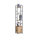 CARLA HOME 5 Tier Bookshelf with Cabinet - Brown - Storage Cabinet - Rustic - Steel V178-36415