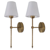 Wall Sconces Sets of 2 Hardwired Bathroom Vanity Light Fixture with Whiteshade E26 E27 Wall V1294-YM0703-3119230086211