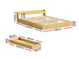 Artiss Bed Frame Queen Size with Charging Ports and 2 Drawers AURA WBED-F-AURA-Q-WD-ABC