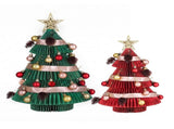 Jingle Jollys 2PCS Folding Tabletop Christmas Tree Xmas Decorations Red & Green PAPER-XMAS-SET-TABLE-01
