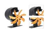Heat Powered Stove Fan 7 Blade Moon Model Silent Operation Circulating Warm Air Highly Efficient Log V1294-YM0706-3114230120112