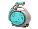 15M Portable Garden Hose Reel with Nozzle Handheld Water Hose Holder Reel for Outdoor Watering Green V1294-YM0901-3111250213811