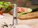 4PCS Manual Salt and Grinder Set Stainless Steel Push Button Grinder Thumb Grinder for Black V1366-AZ2-W-15691