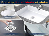 Bathroom Sink Drain Stopper - Pop Up Drain Plug with 4 Replacement Filters Basket, Removable V1189-LWWAL-20260325-00100