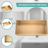 641 x 336 x 101mm Shower Niche Single Shelf Organizer No Tile Needed in Gold V63-905661