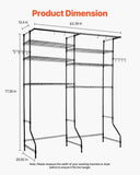 VEVOR Over Washer and Dryer Storage Shelf Two Row 6 Tiers Washer Rack Black V952-LDXYJZJTJK2PA7MNU001V0
