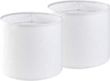Set of 2 Pure White Linen Drum Lamp Shade 13" Top x Bottom 10" High Contemporary Shades for V1259-DP01-A-1516