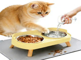 Cat Feeder Elevated Cat Feeder Dual-Bowl Cat Feeder Cat Food Bowl Cat Water V1107-135-38316
