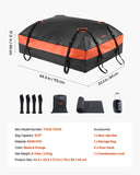 Car Rooftop Cargo Carrier Bag, 15 Cubic Feet Car Roof Cargo Carrier, 100% Waterproof Heavy Duty 840D V952-CDHBTX15CUFT8EPBDV0