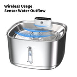 Stainless Steel Cat Water Fountain - 108oz/3.2L Pet Water Fountain Cordless with Motion Sensor, 4 V1107-134-08930-SLR-19CM