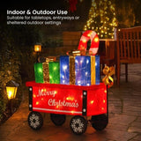 Christabelle Christmas Cart Display Candy Cane Presents LED Lights Indoor Outdoor Front Yard De 112_MHA610