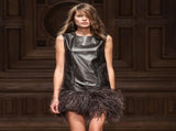 Black Ostrich Feathers Trim,78.7Inx3.15-4.3In Wide Ostrich Feathers Sewing Fringe Trim Ribbon for V1189-WXFWAL-20260319-00123