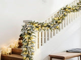 Jingle Jollys 3M Christmas Garland Pre-lit LED Lights Snow Frosted Tips Decor XM-TR-GAR-SNOW-3M-LED
