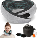 Travel Neck Pillows for Airplanes - 360&deg Ergonomic Memory Foam Travel Pillow - Relief Neck Pain with V1107-NECK PILLOW2