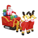 Santaco LED Inflatable Santa Sleigh Reindeer 2.2M INFL1051