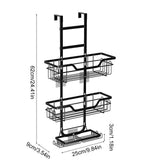 3 Tier Over the Door Shower Caddy, Hanging Shower Organizer with Hooks, No Drilling Hanging Shelves V1366-AZ2-W-23547