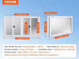 Concession Window for Food Truck, 1220x915 mm Aluminum Alloy Service Window, Up to 85 Degrees V952-SCFWCK4836YCMH67OV0