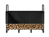 Firewood Rack with Waterproof Cover, 1.22m Outdoor Firewood 1/4 Cord Storage Metal Log V952-HWDCJ4FT20MMXR42A001V0