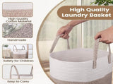Laundry Basket - 40 X 35 Cm Foldable Baskets - Cotton ROpe Laundry Basket With Handles - Toy V1188-MS-227-1709