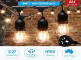 Solar Power 15LED 48FT Festoon String Lights Wedding Party Lights Waterproof V201-W12931718