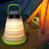 2Pcs Collapsiable Solar Lamp -Black and Green V1263-JX-7438
