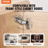 Cabinet Hinges, 60 Packs Full Overlay Kitchen Cabinet Door Hinges, 100 Degree Opening Angel Soft V952-OSCJJL60JWKST501YV0