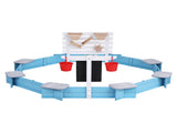 Keezi Kids Sandpit Wooden Round Sand Pit Funnel Bench Seat Beach Toys 215cm SAND-OCTA-FUNNEL