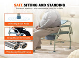 Commode Chair, Bedside Commode with Drop-Down Arms and Detachable Backrest, 5-Level Adjustable V952-WLKBSGYZD1009SMAXV0