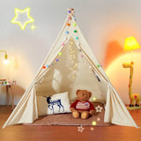 Kids Play Tent, Teepee Tent for Kids 1-5 Years Old, Toddler Tent with Mat and Plush Decorative V952-GJSETZPZXJCKHHZ4UV0