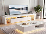 Artiss LED TV Unit & Coffee Table Set Storage Cabinet White FUR-TV-COF-LED-WH