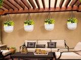 Hanging Flower Planter Transparent Plastic Self-Watering for Indoor Outdoor Use V1369-AZ3-W-20853
