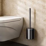 SOGA 2X 27cm Wall-Mounted Toilet Brush with Holder Bathroom Cleaning Scrub Black TAN1043X2