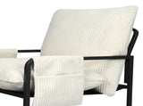 Levede Metal Framed Lounge Chair Corduroy in Beige CH1148-BG