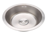 Kitchen Sink 304 Stainless Steel Brushed Single Bowl Rust Proof Round Sink for Home Bar 36cm V1294-YM0901-3118240116411