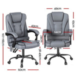 Artiss Executive Office Chair 4-Point Massage Adjustable Ergonomic Recline PU MOC-C-FZ23-4P-PU-GR