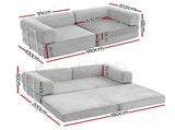 Artiss Convertible Folding Sofa Bed Grey SBED-E-FLD03-2S-GY-AB