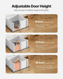 Dogs Whelping Box, 980 x 980 x 460 mm, Plastic PVC Puppies Playpen with Height Adjustable Door and V952-GYZXZJZJSLZXOYTOYV0