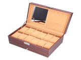 Jewelry Storage Box Double Layer PU Leather Necklace Watches Organizer Container with Key V1294-YM0901-3117210140711