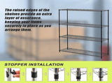 Modular Wire Storage 150x45cm Steel Shelving Black With Fixed Legs For Garage Warehouse Or Kitchen V63-841181