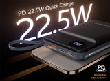 CHOETECH B696-BK 20000mAh 22.5W USB-A USB-C x 2 MagLeap Wireless Charge Power Bank Black V28-ELECHOB696BK